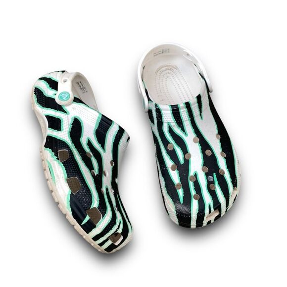 Crocs Ron English Party Animal Zebra White Classic Clog Size 10 Women’s 12 - Picture 11 of 14